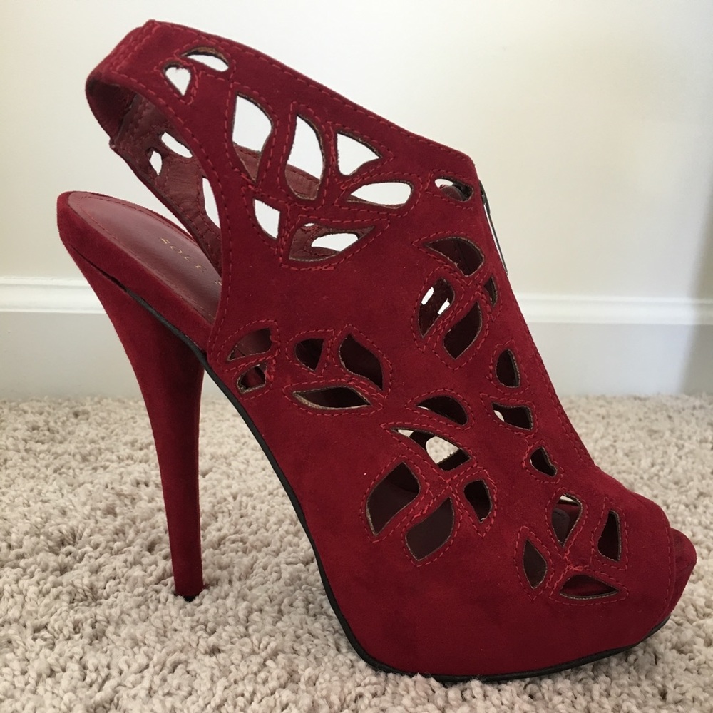 Sole Society Peep Toe Slip Ons